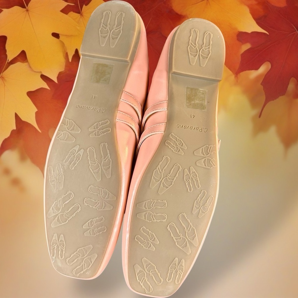 NWOT C. Paravano Square Toe Double Strap Mary Jane Flats in Pink Size 41 = 10.5 - Picture 7 of 16